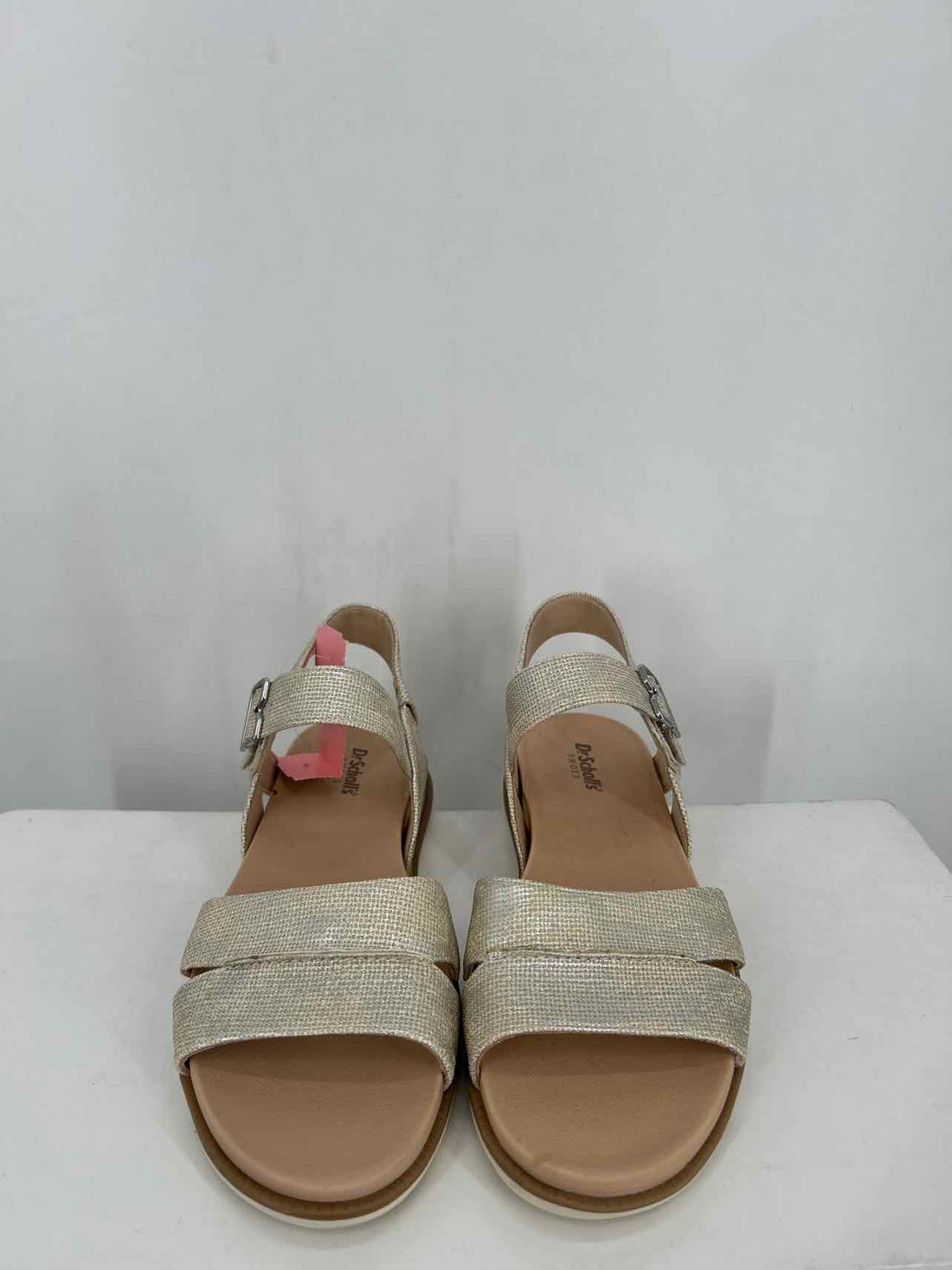 Dr. Scholls Women Size 7.5 Cream & Silver Sandals