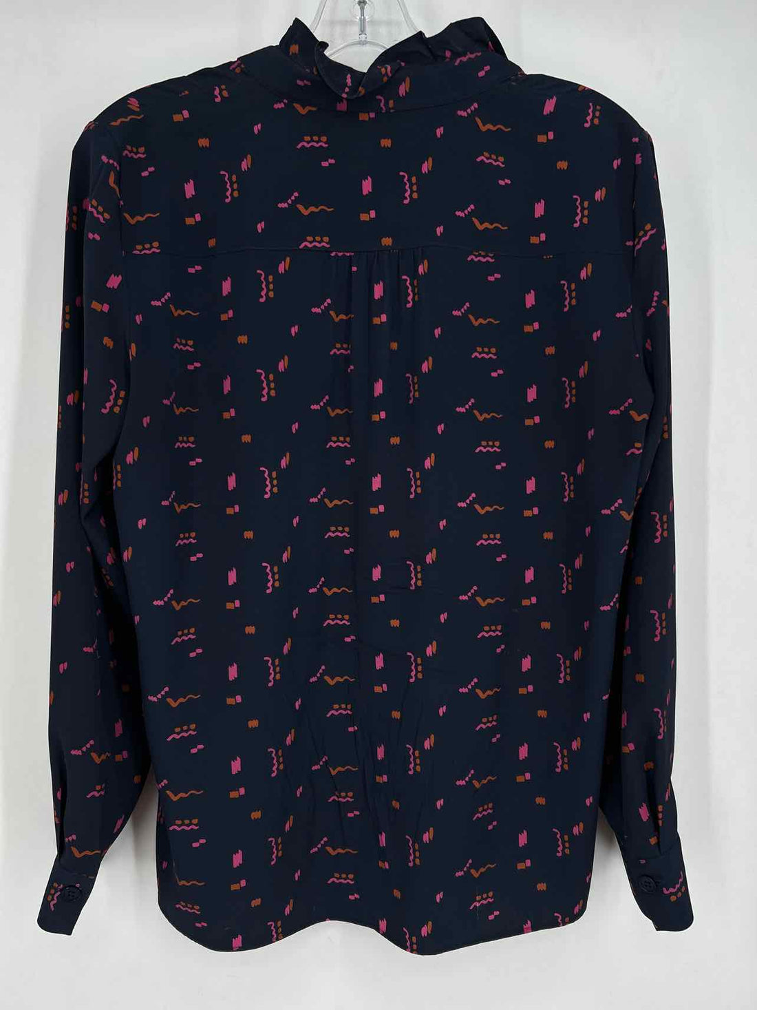 Lafayette 148 Size S Navy Print Long Sleeve