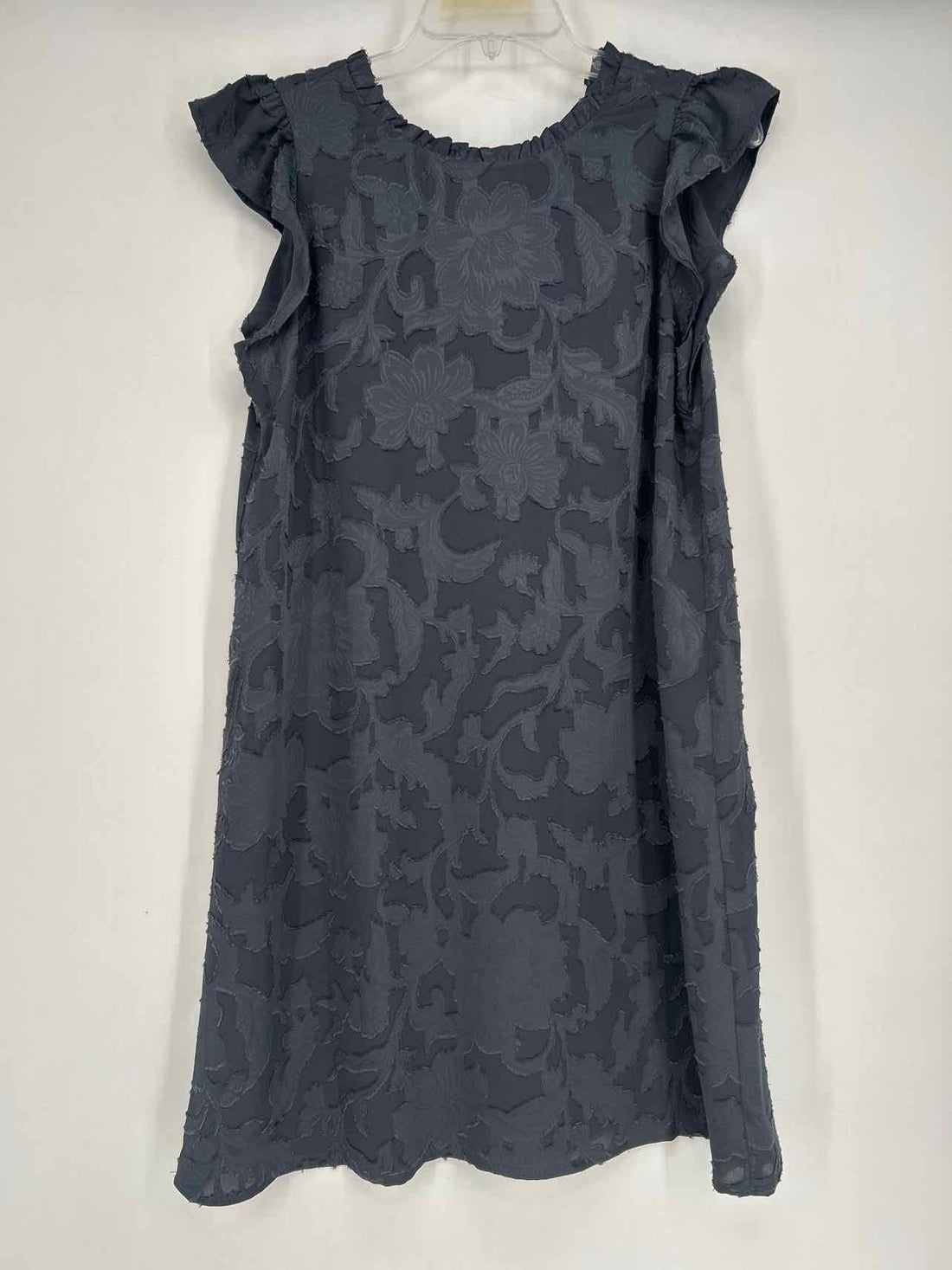 Loft Size S Gray Floral Short Sleeve Dress