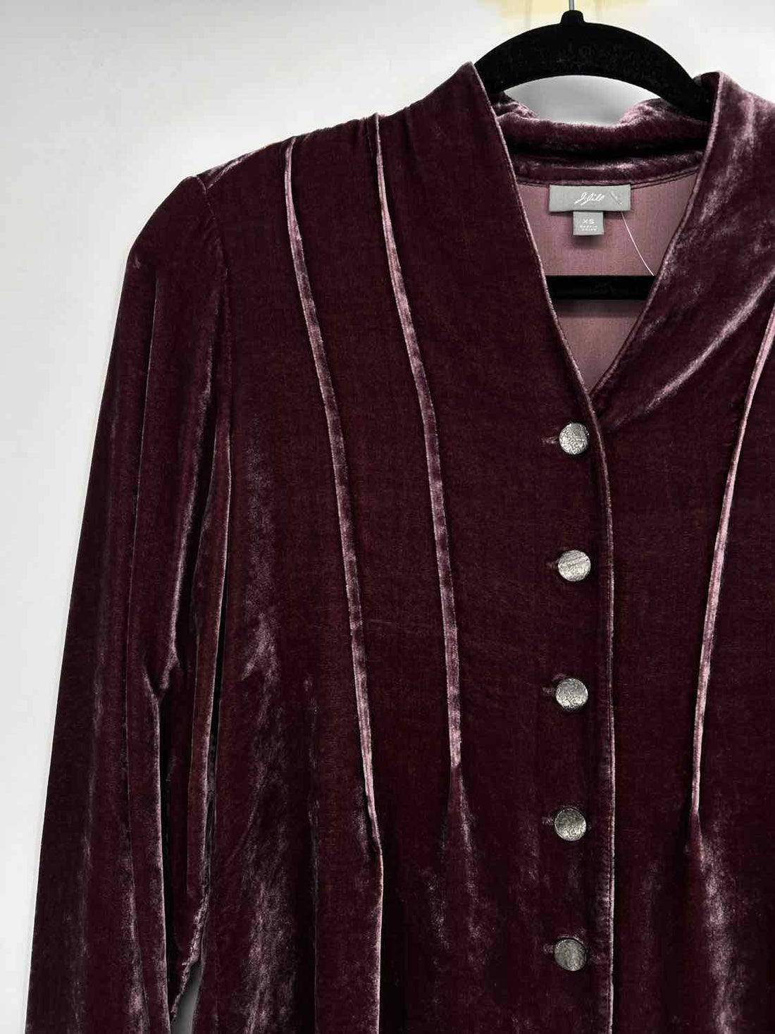 J Jill Size XS Purple Velvet Long Sleeve