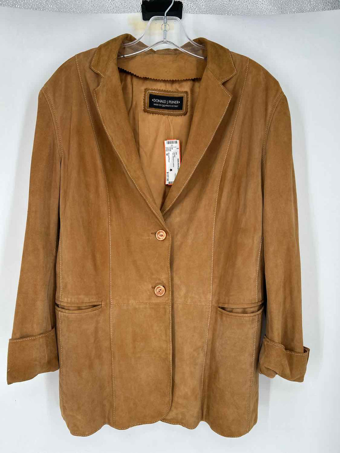 Donald Pliner Size M Tan Genuine Leather Jacket