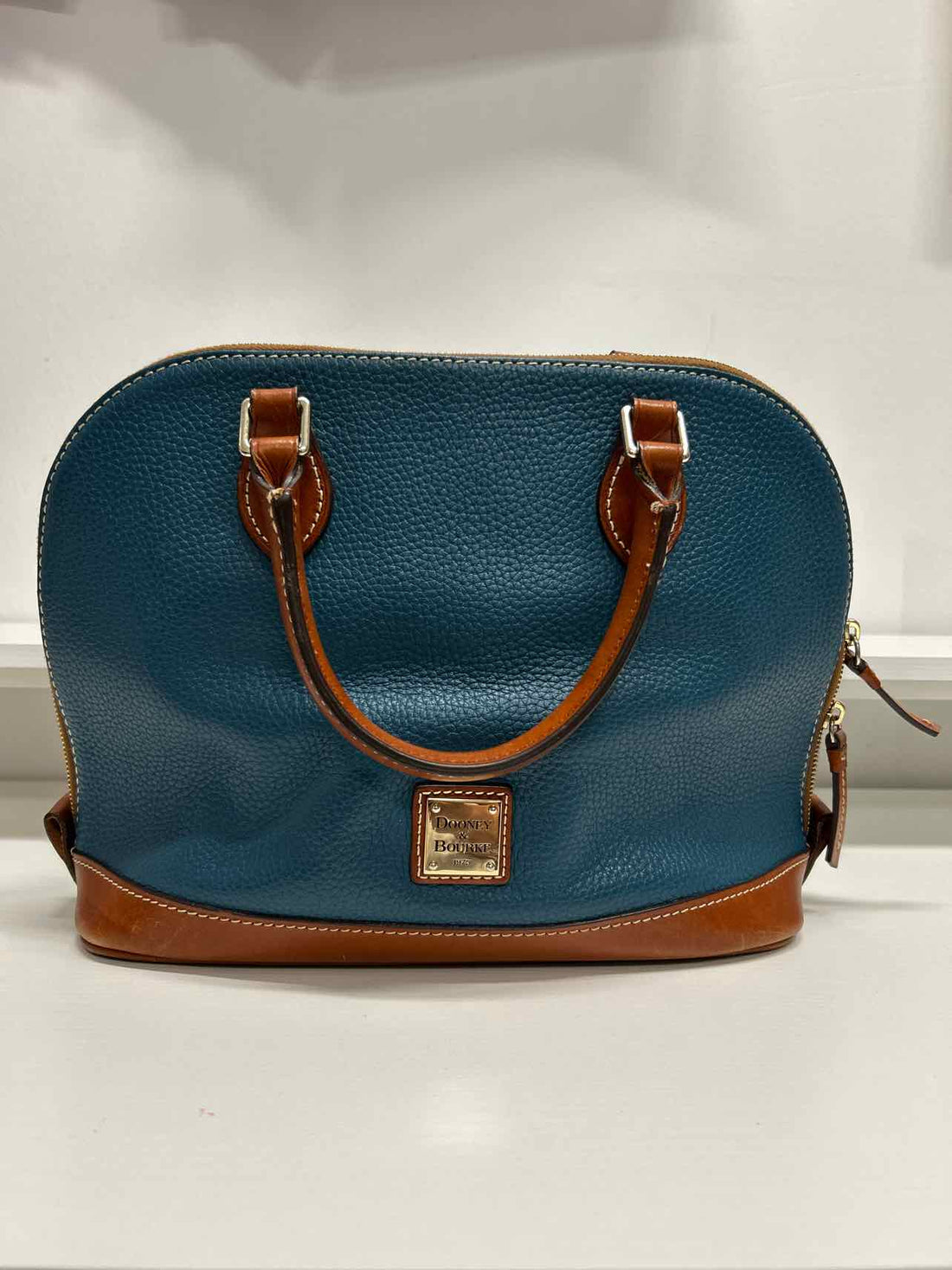Dooney & Bourke Dark Teal Pebble Grain Domed Tote