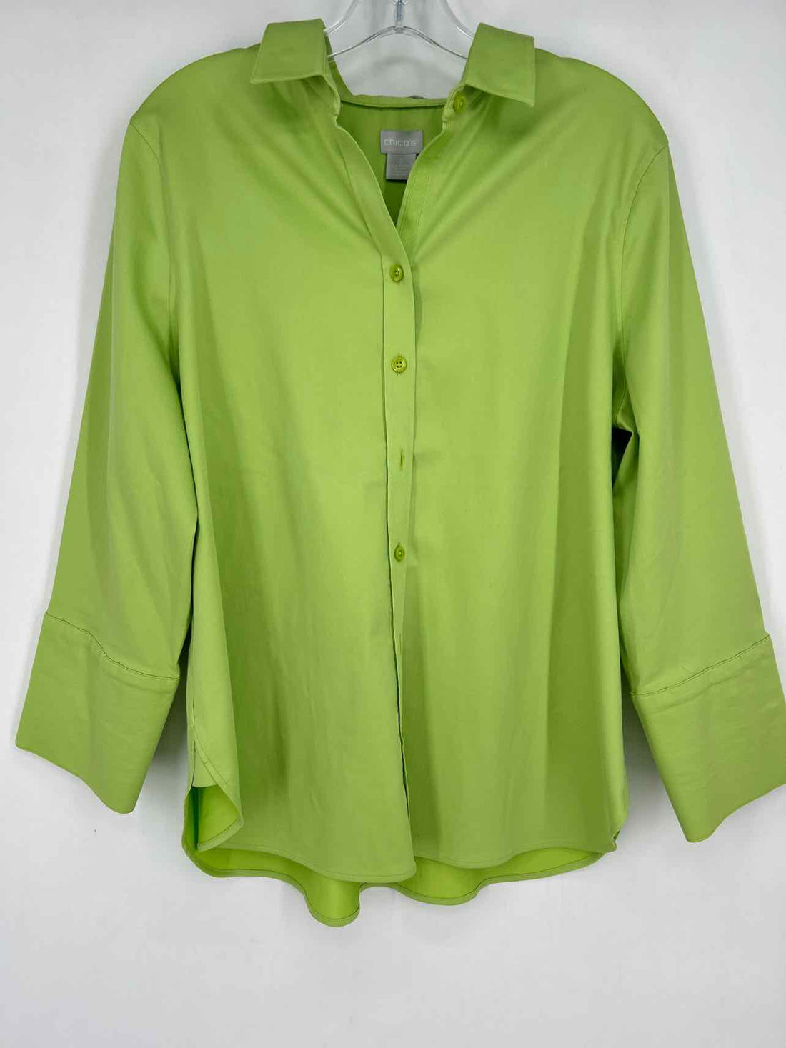 Chicos Size 2 (12) Green Long Sleeve