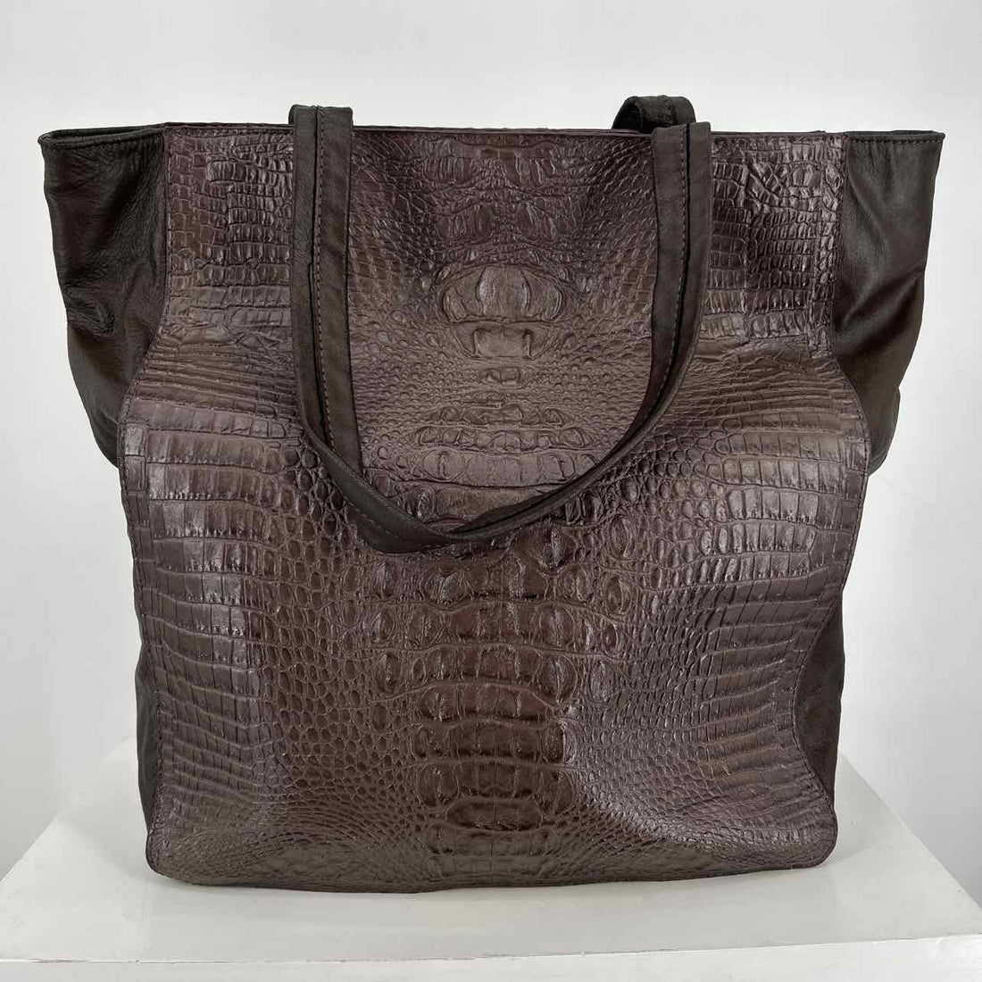 Jana Feifer Dark Brown Faux Leather Pre Owned Tote