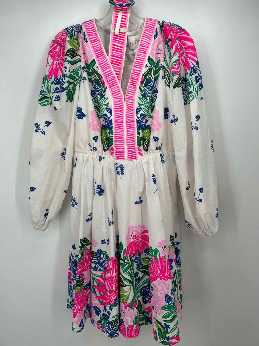 Lilly Pulitzer 6 White Floral Long Sleeve Lilly Pulitzer Dress