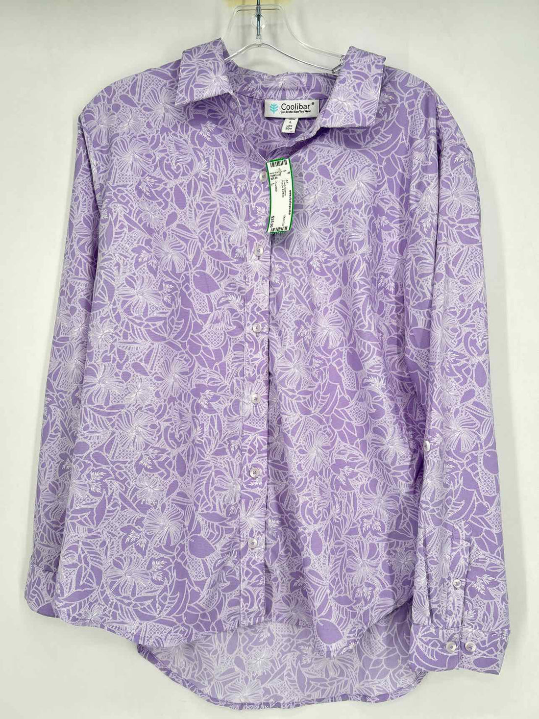 Coolibar Size L Purple & White Long Sleeve