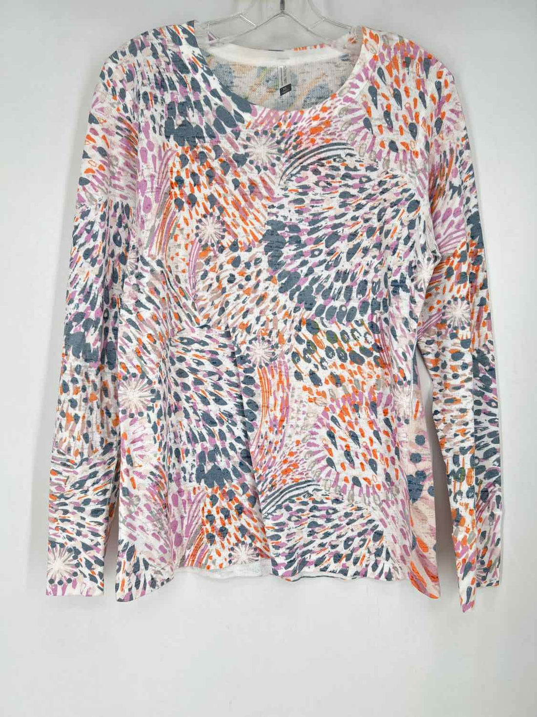 Whimsy Rose Size XL White Multi Color Print Long Sleeve