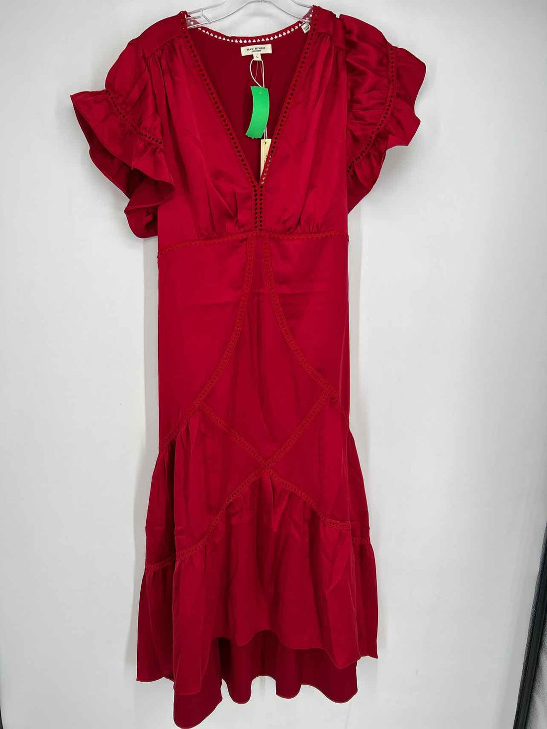 Max Studio Size L Red Satin Like NWT Dress