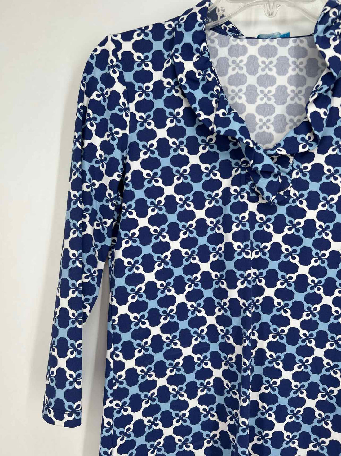 J McLaughlin Size S Navy Print Long Sleeve