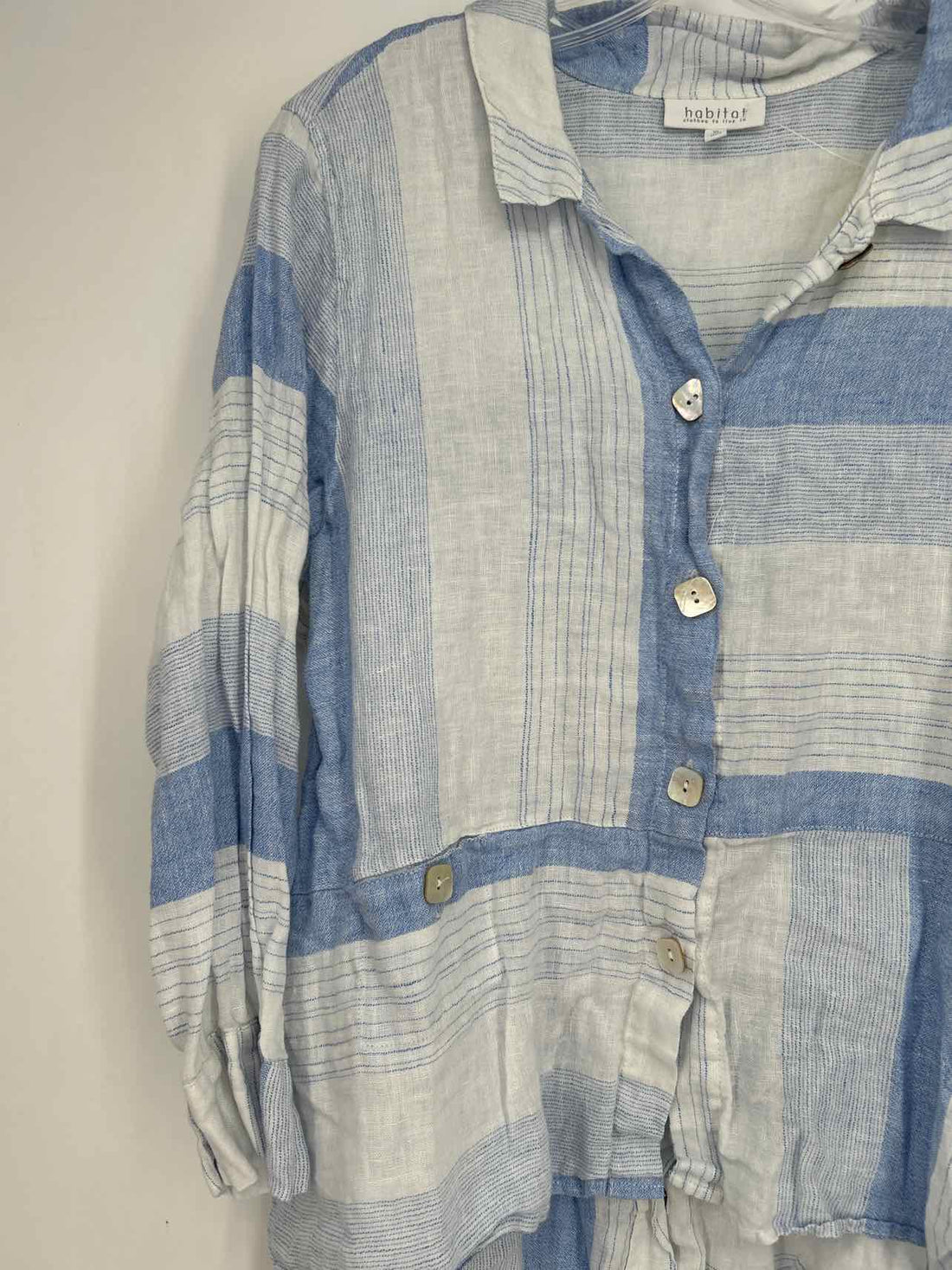 Habitat Size XL White & Blue Striped Long Sleeve