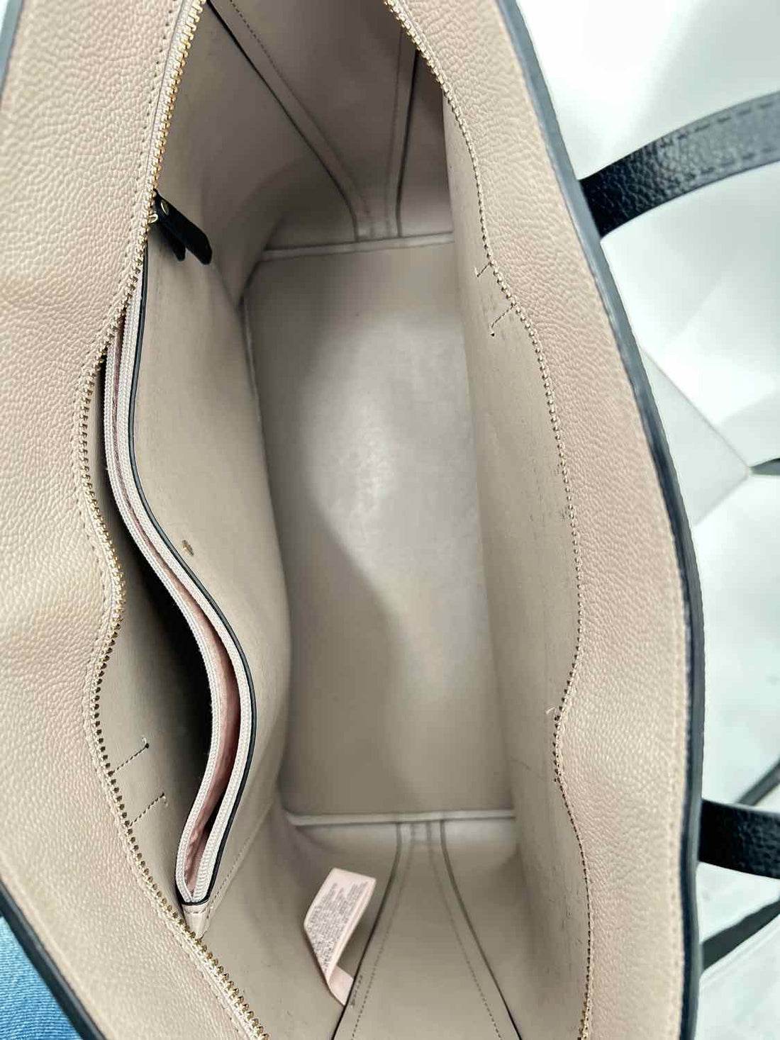 Kate Spade Black & Light Gray Pebbled Leather Tote
