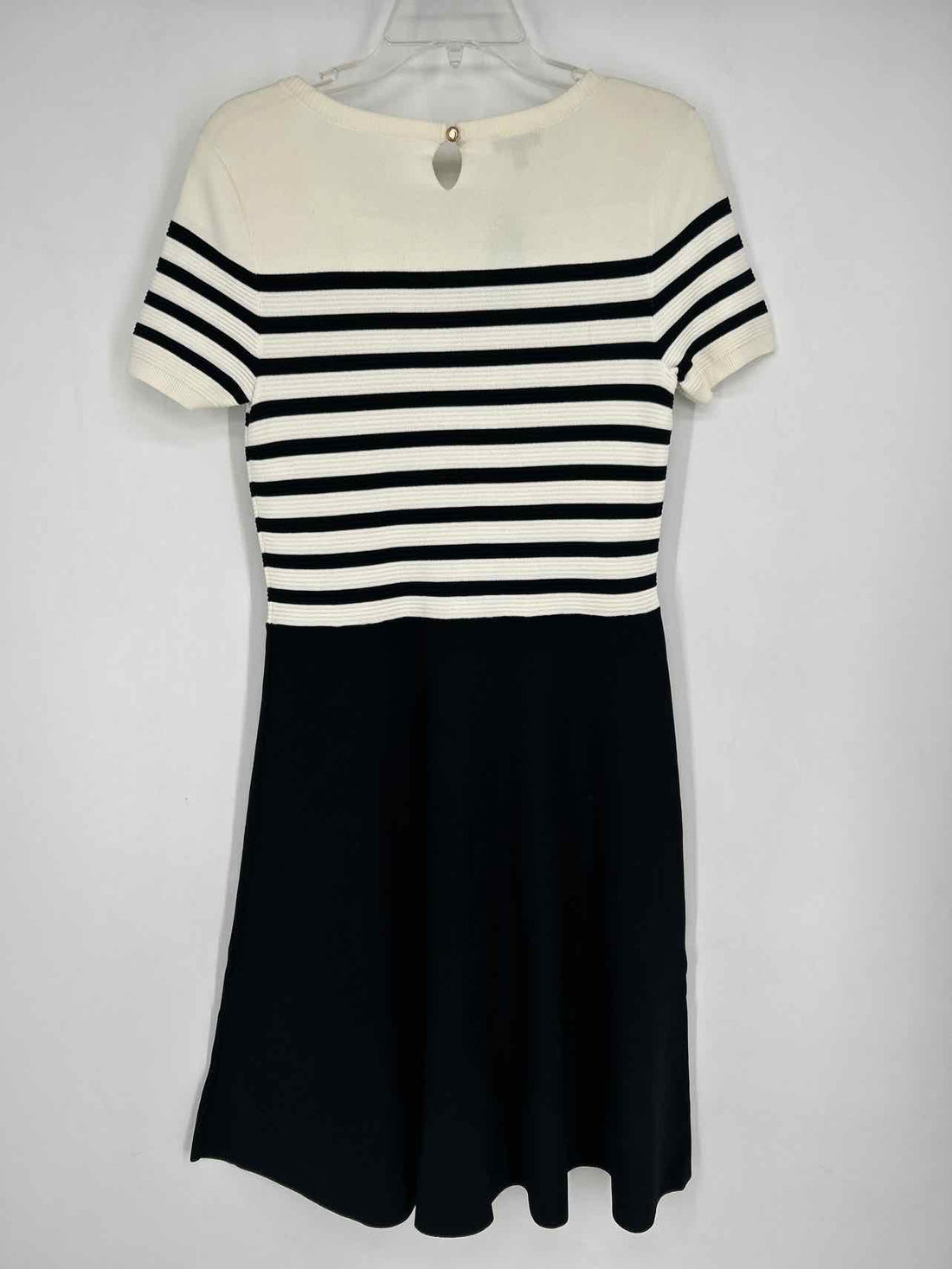 Talbots Size S White & Black Striped Short Sleeve Dress
