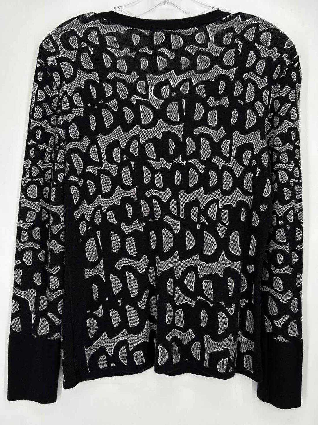 Nic+Zoe Size M Black & White Print Cardigan