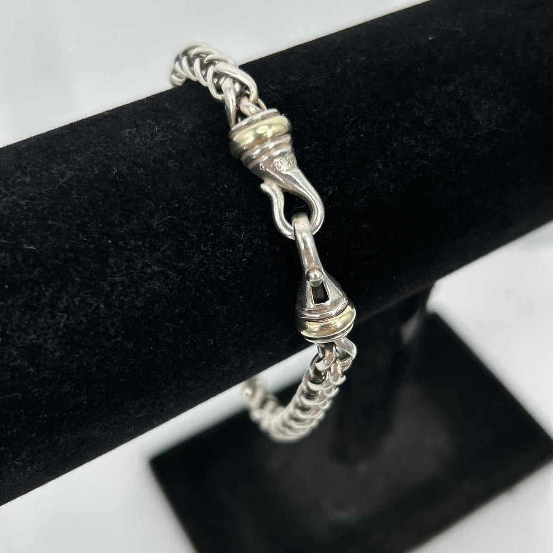 David Yurman Size 8MM 9" Sterling Silver & 18K Gold Cable Like New LUXURY