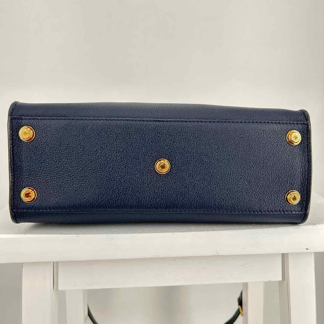 Louis Vuitton On My Side Tote  Navy Leather & Coated Canvas Like New LUXURY