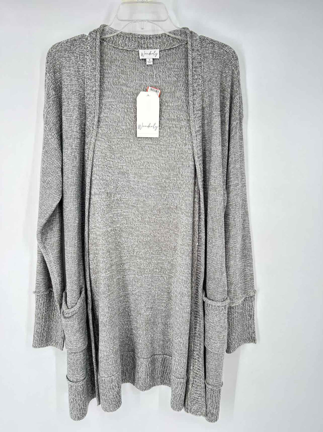Wonderly Size S Light Gray & White NWT Cardigan
