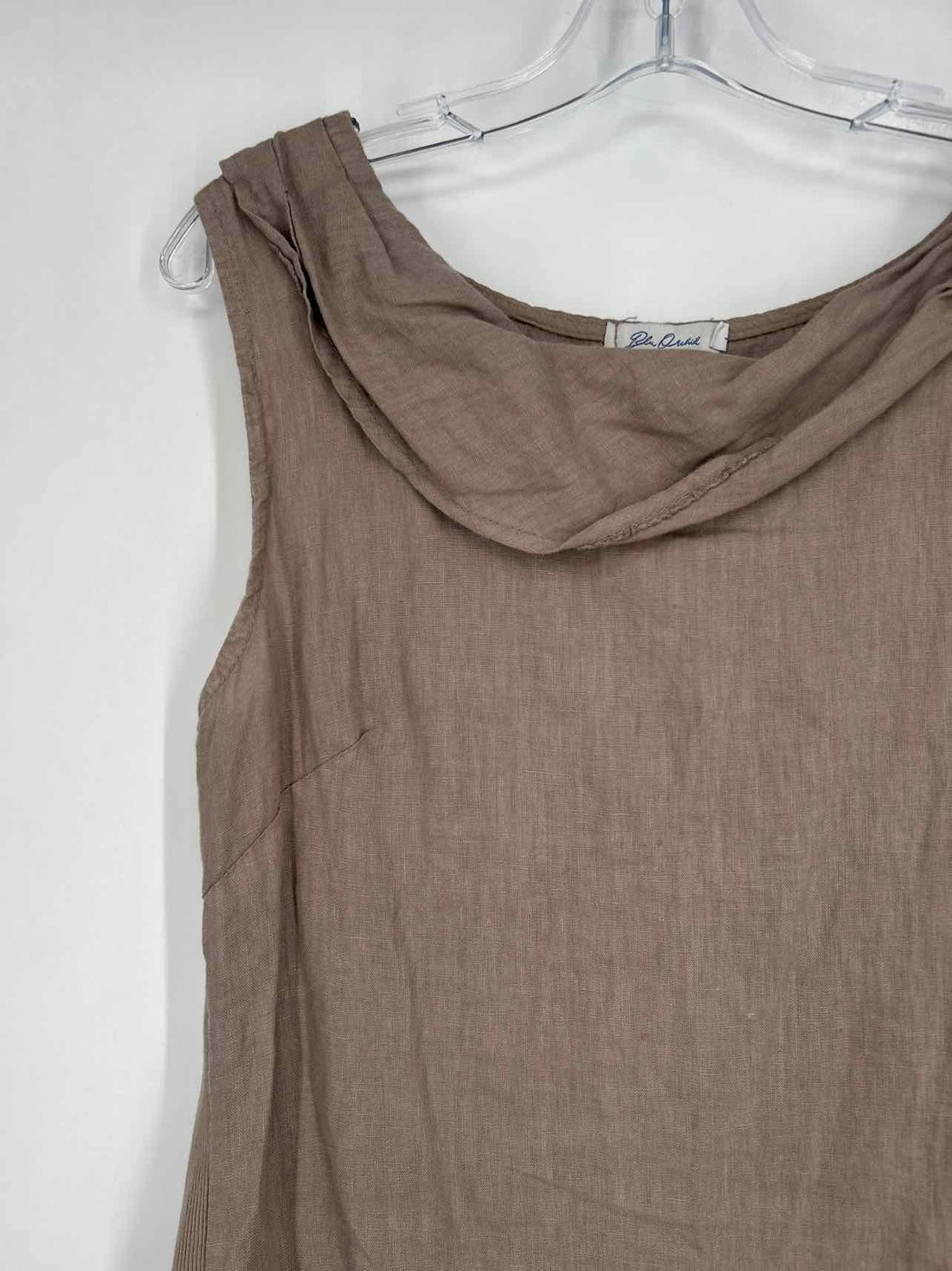 Blu Orchid Size L Taupe Linen Sleeveless Dress