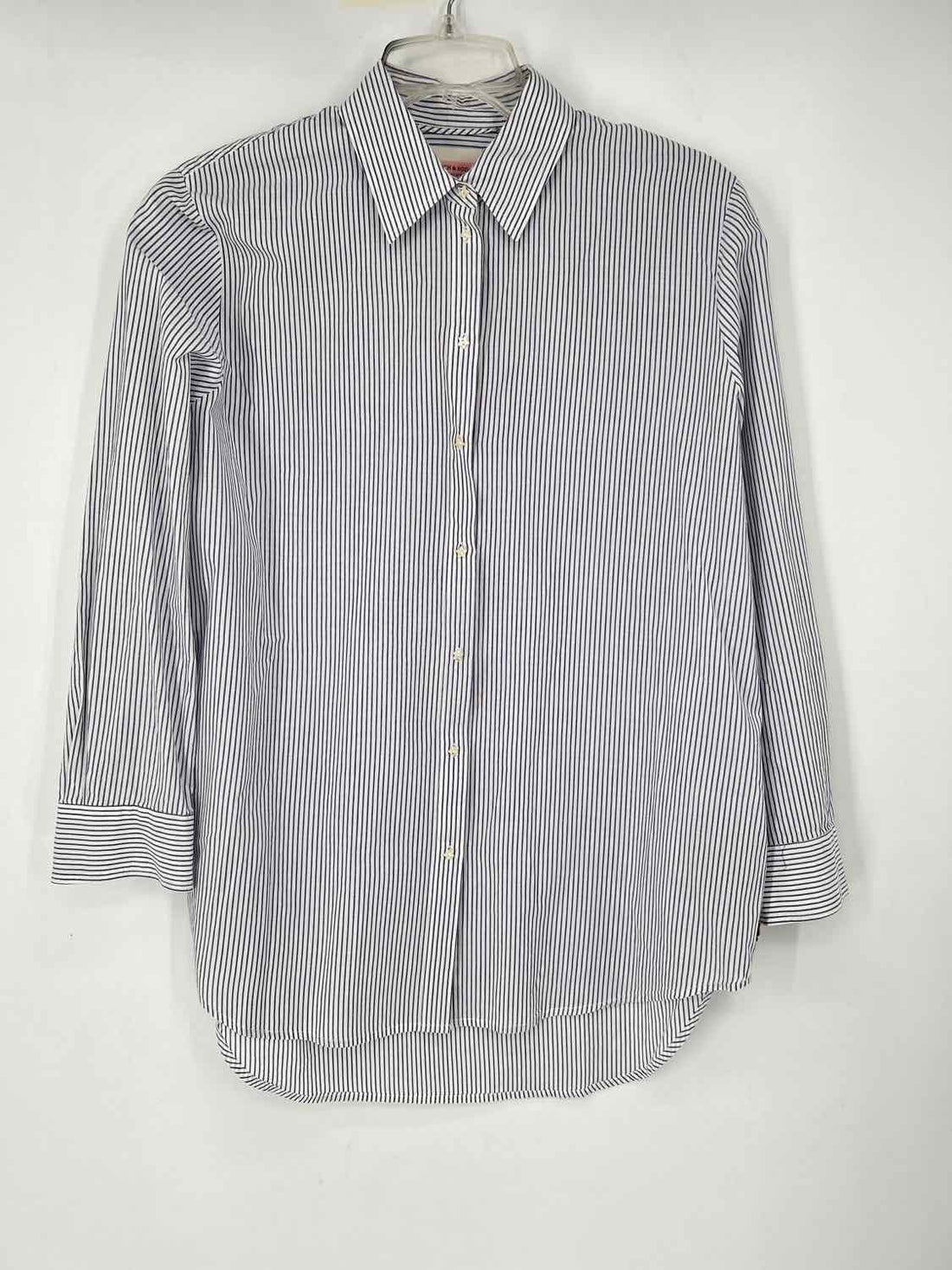 Scotch & Soda Size 1/S White & Navy Striped Long Sleeve