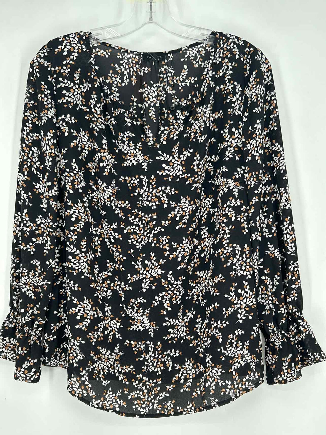 Talbots Size MP Black & White Print Long Sleeve