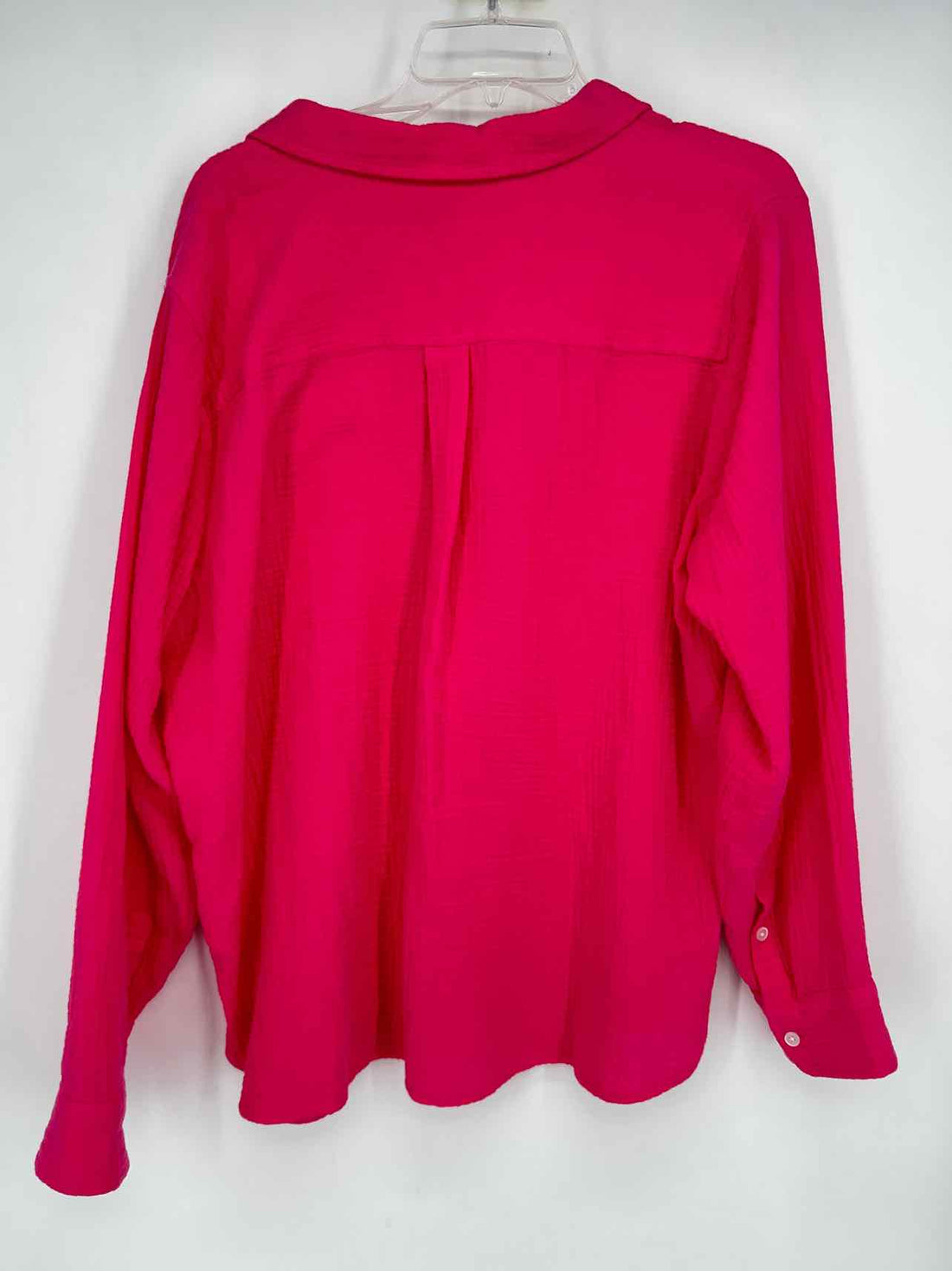 J Crew Size XL Hot Pink Double Gauze Long Sleeve