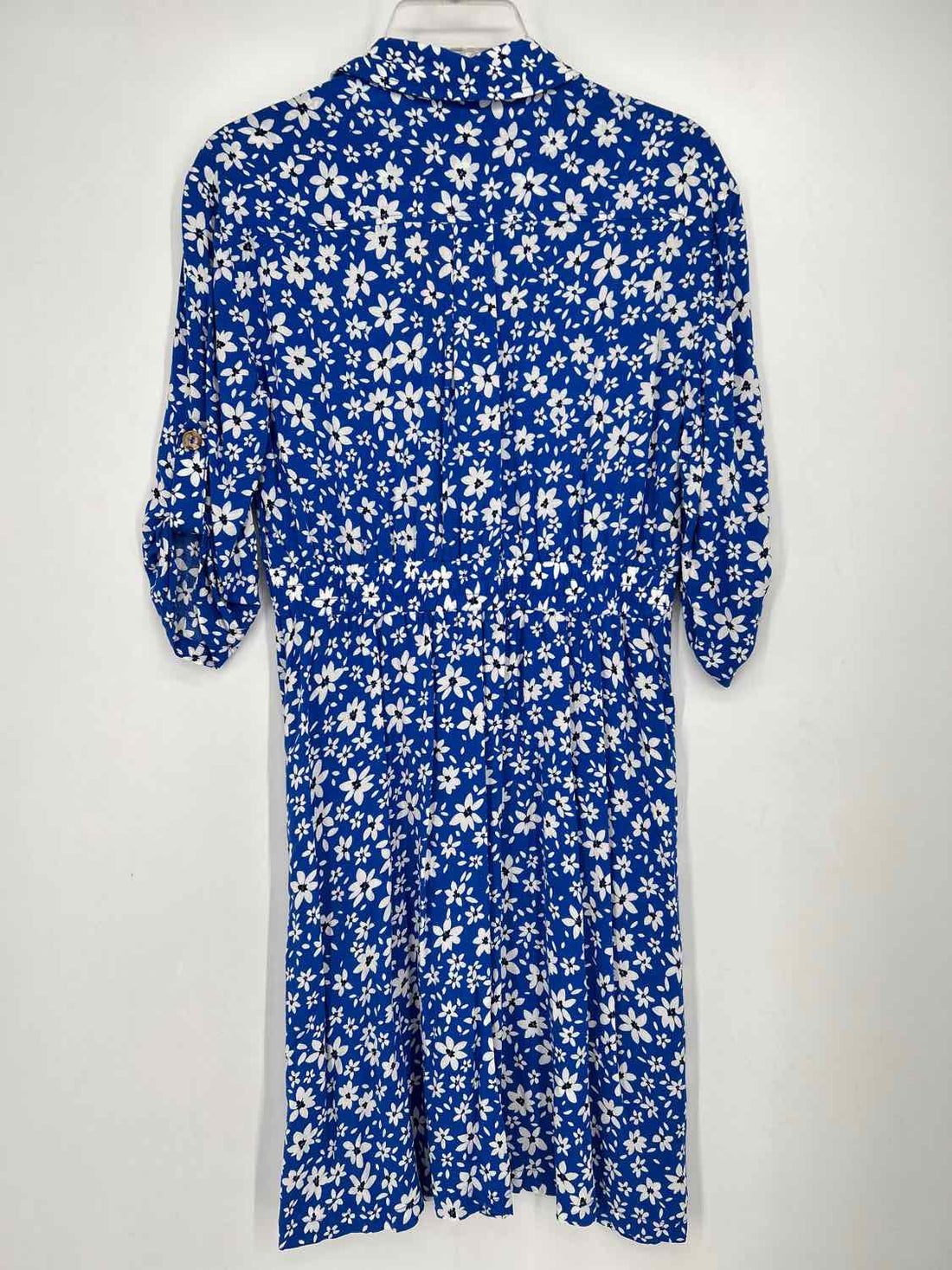 Calvin Klein Size 4 Blue & White Floral Long Sleeve Dress