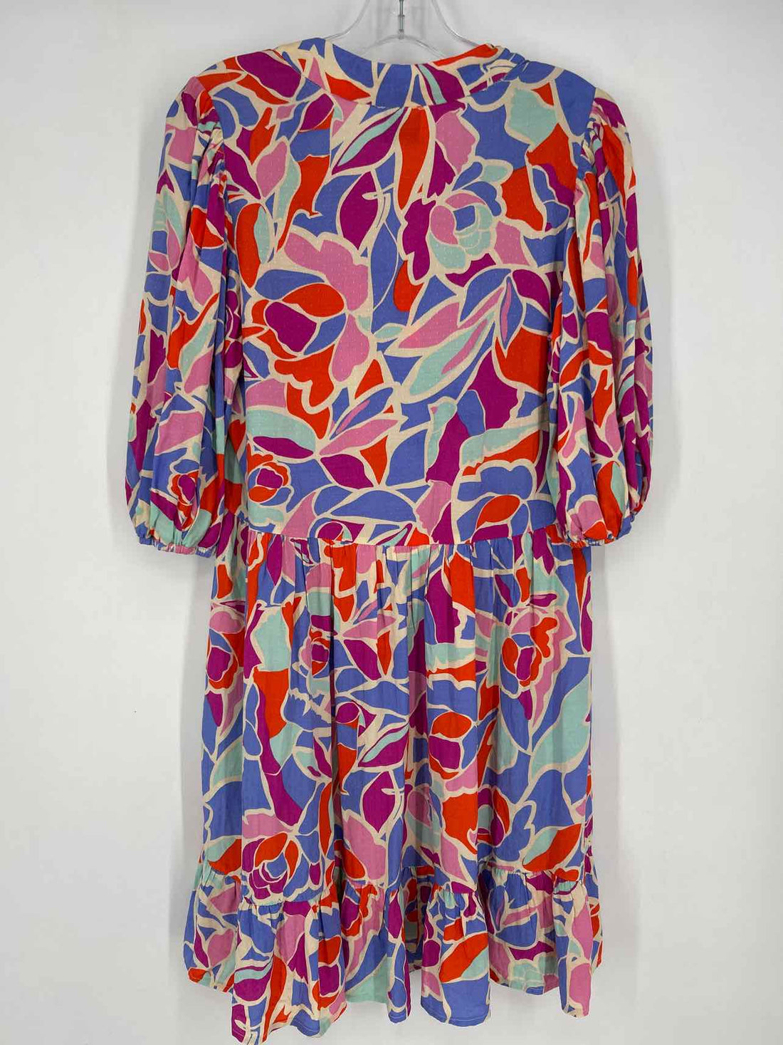 Frnch Size L Cream Multi Color Print NWT Dress