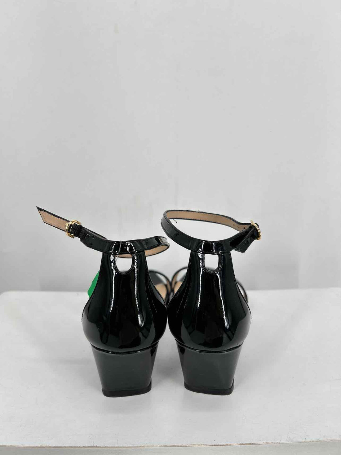 Stuart Weitzman Women Size 7 Black Patent Leather Wedges