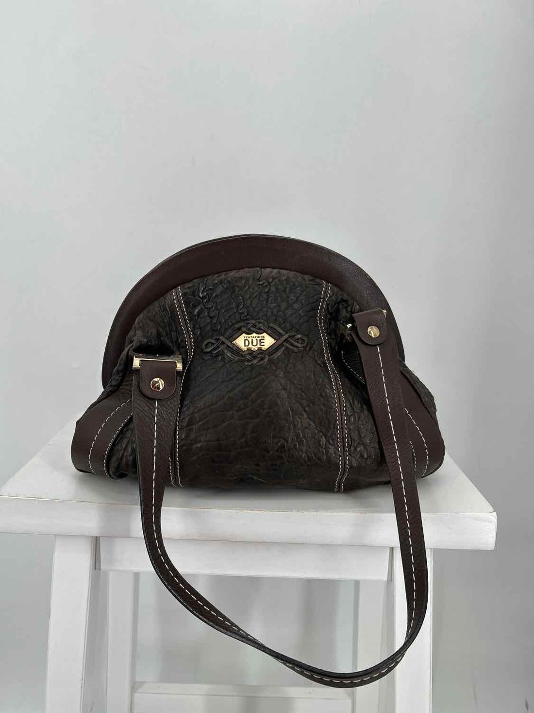 Tentazione Due Dark Brown Leather Pre Owned Shoulder