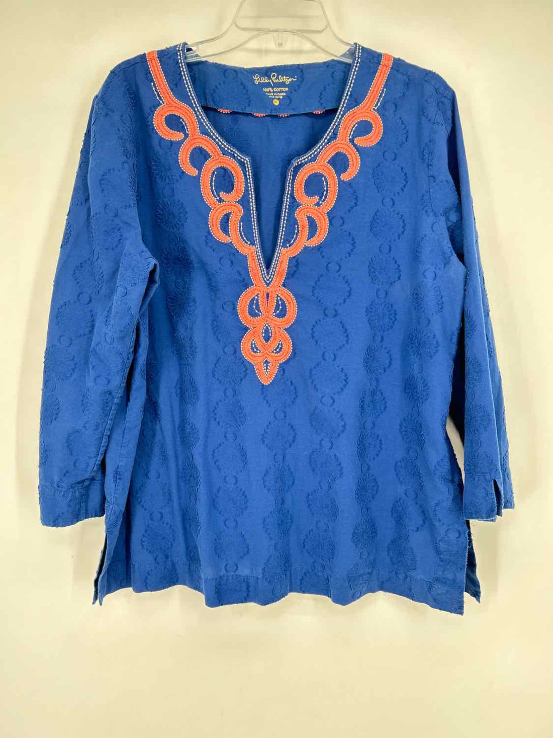 Lilly Pulitzer XL Navy Cotton Long Sleeve Lilly Pulitzer Top