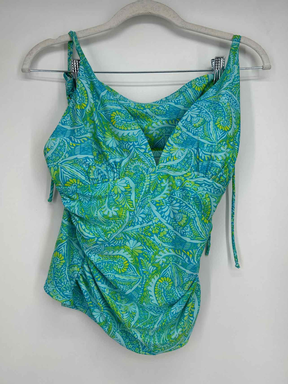 Stella Parker Size S Blue & Green Print Swimsuit 2 Piece