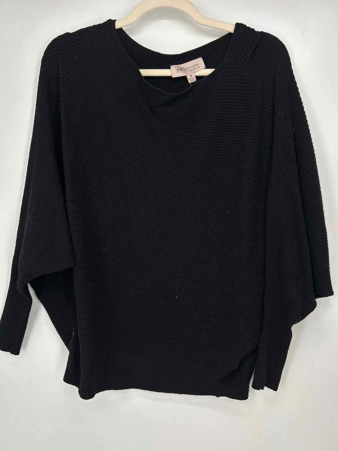 Philosophy Size M Black Ribbed Sweater