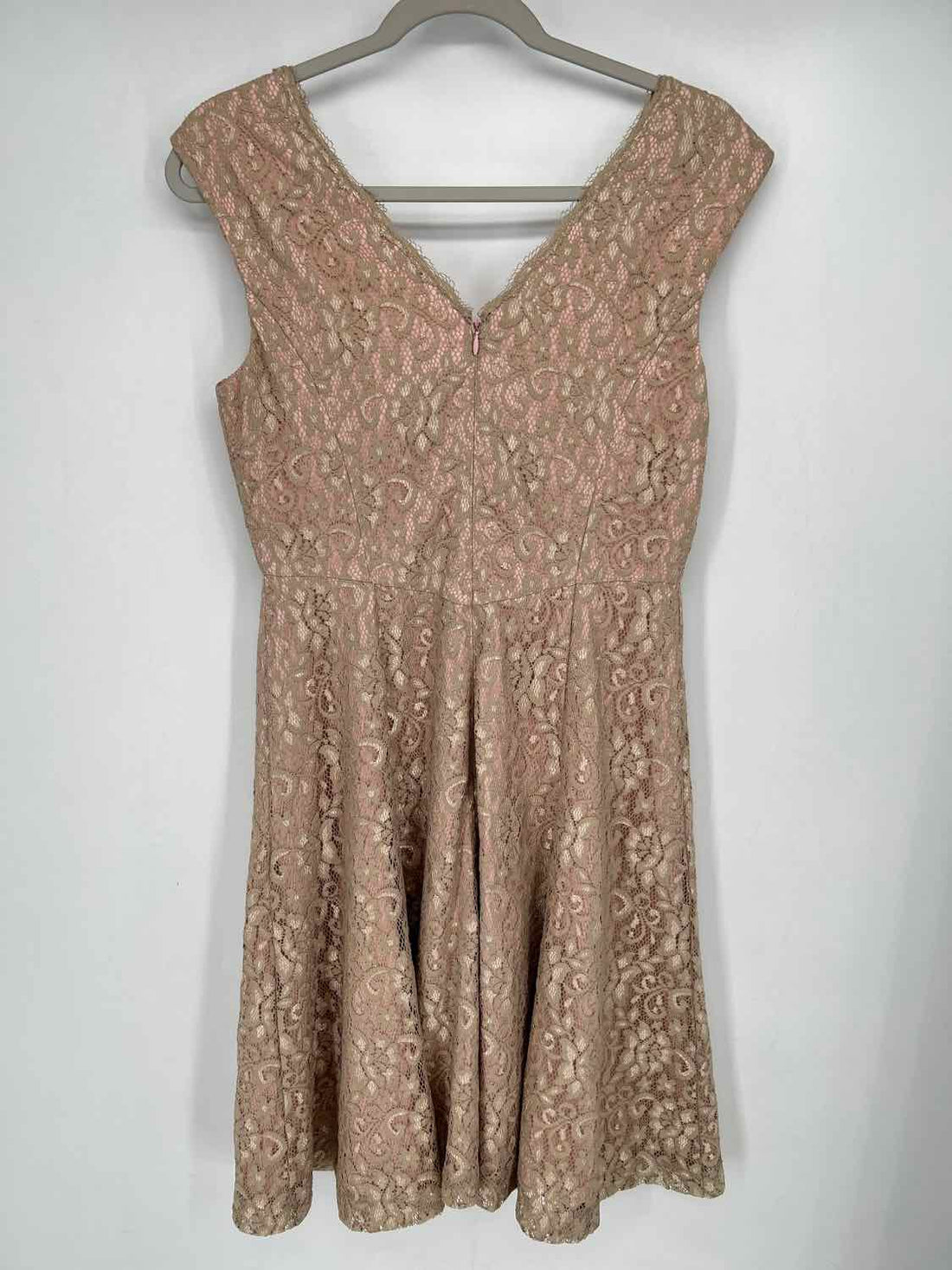 Eliza J Size 6 Tan Lace Dress