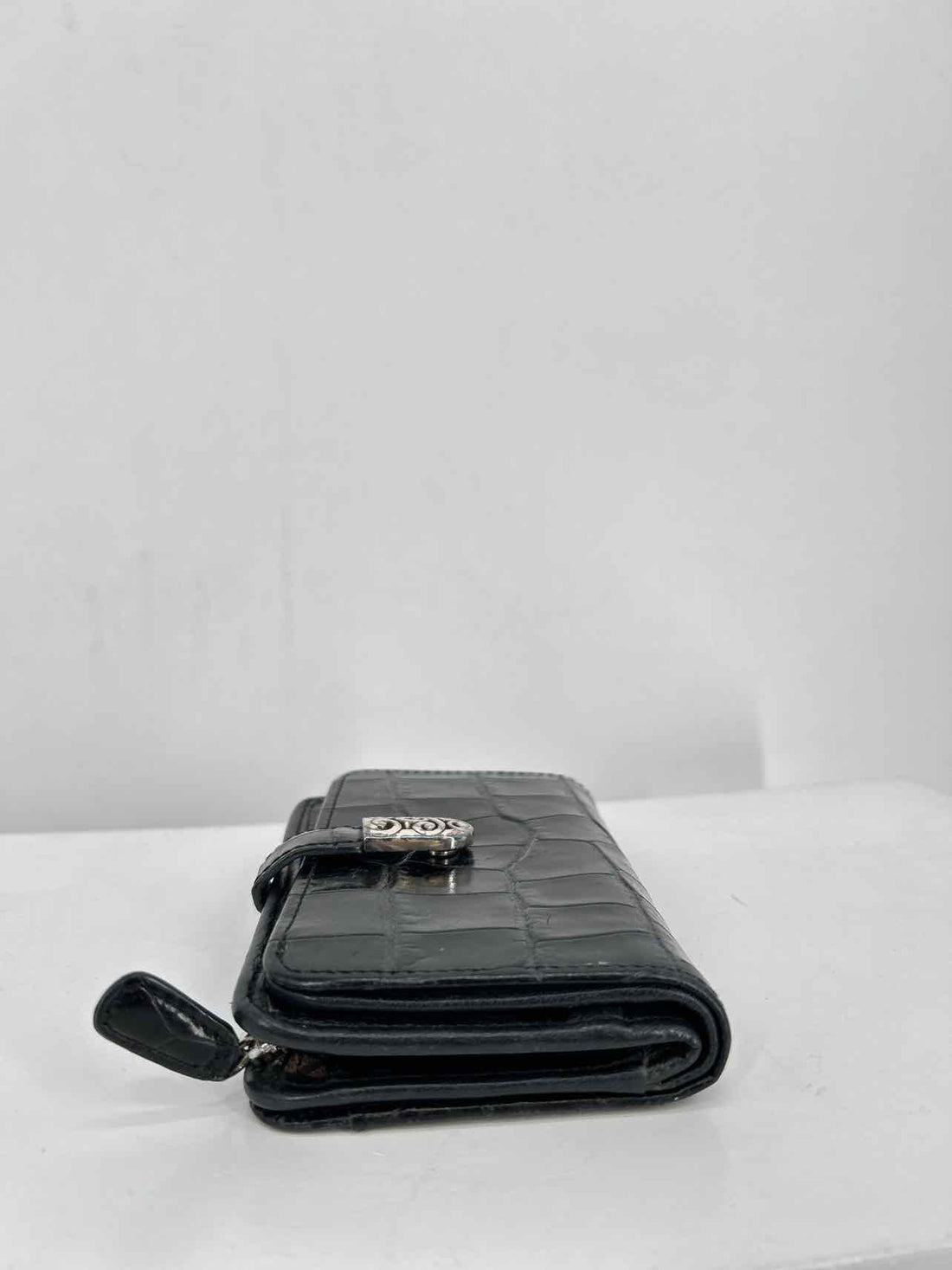 Brighton Black Croc Embossed Pre Owned Wallet