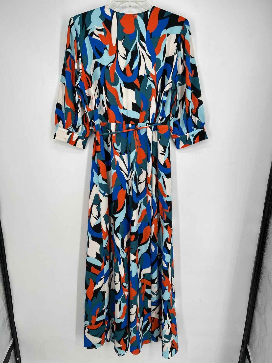 First Love Size M Blue & Green Print Long Sleeve Maxi