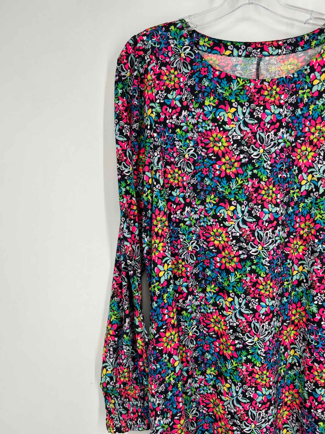 Lilly Pulitzer L Black Neon Print Long Sleeve Lilly Pulitzer Dress