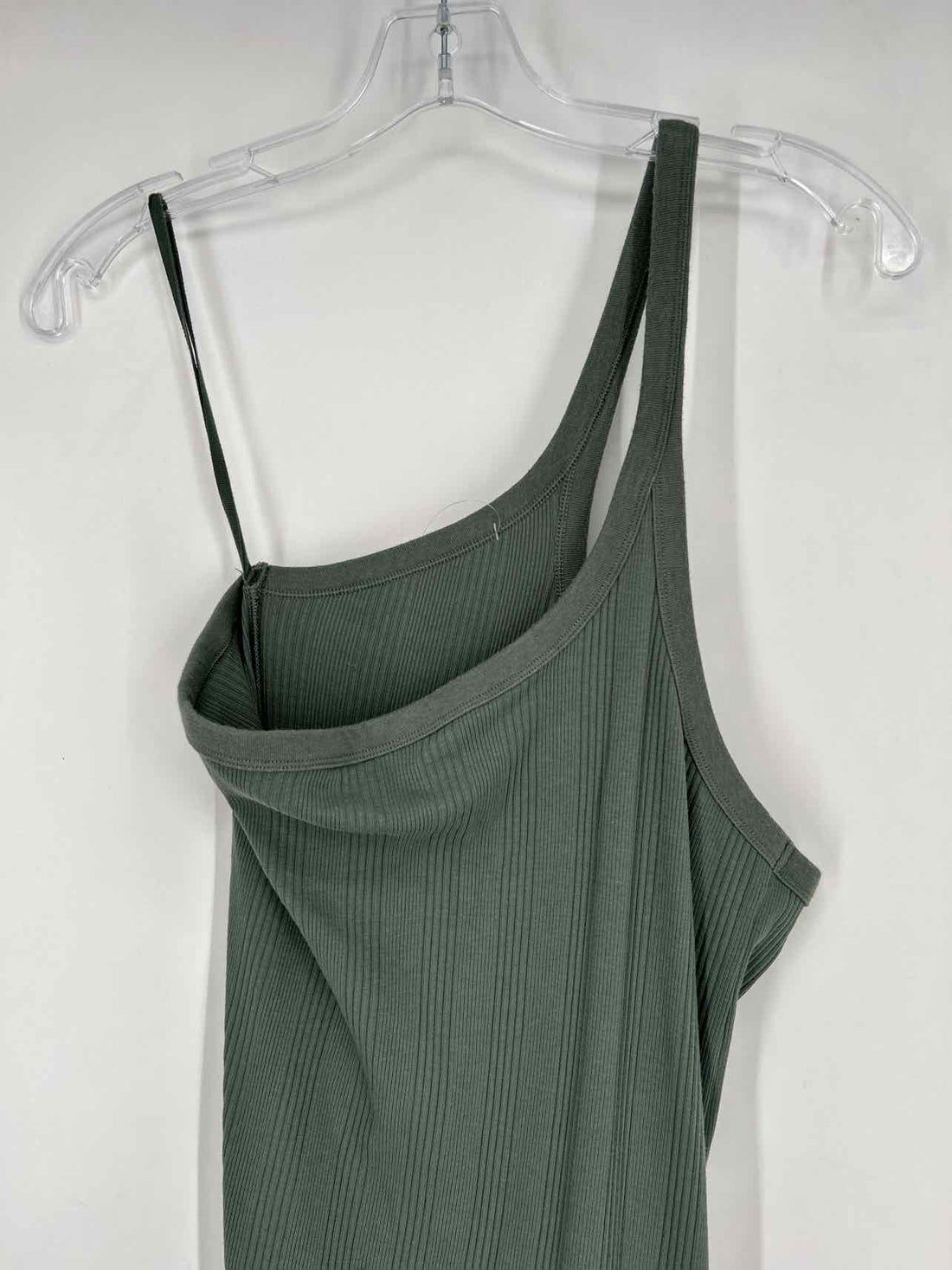 Aerie Size L Green One Shoulder Dress