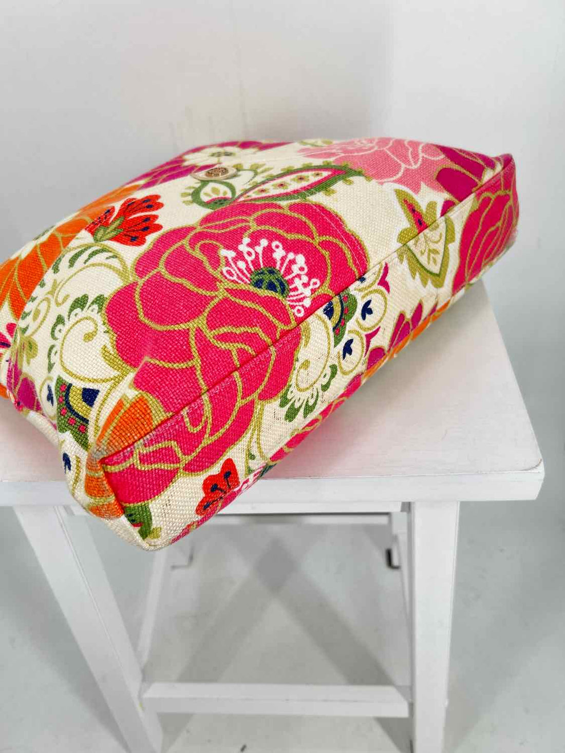 Spartina Pink Orange Floral Large Purse