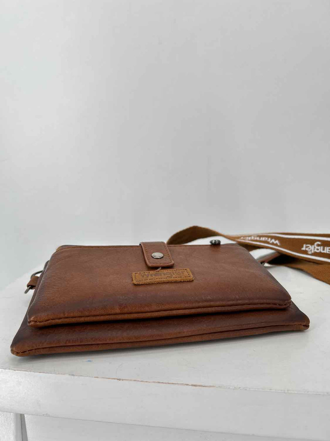 Wrangler Cognac Faux Leather Pre Owned Crossbody