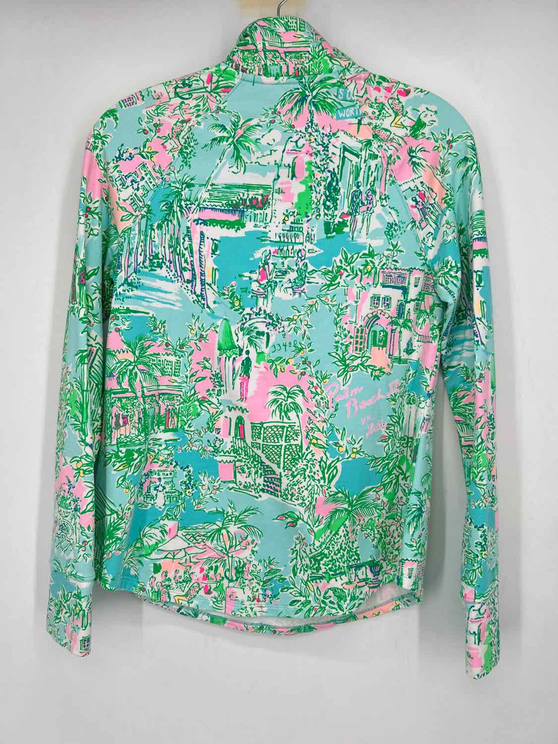 Lilly Pulitzer XS Blue & Green Print Long Sleeve Lilly Pulitzer Top
