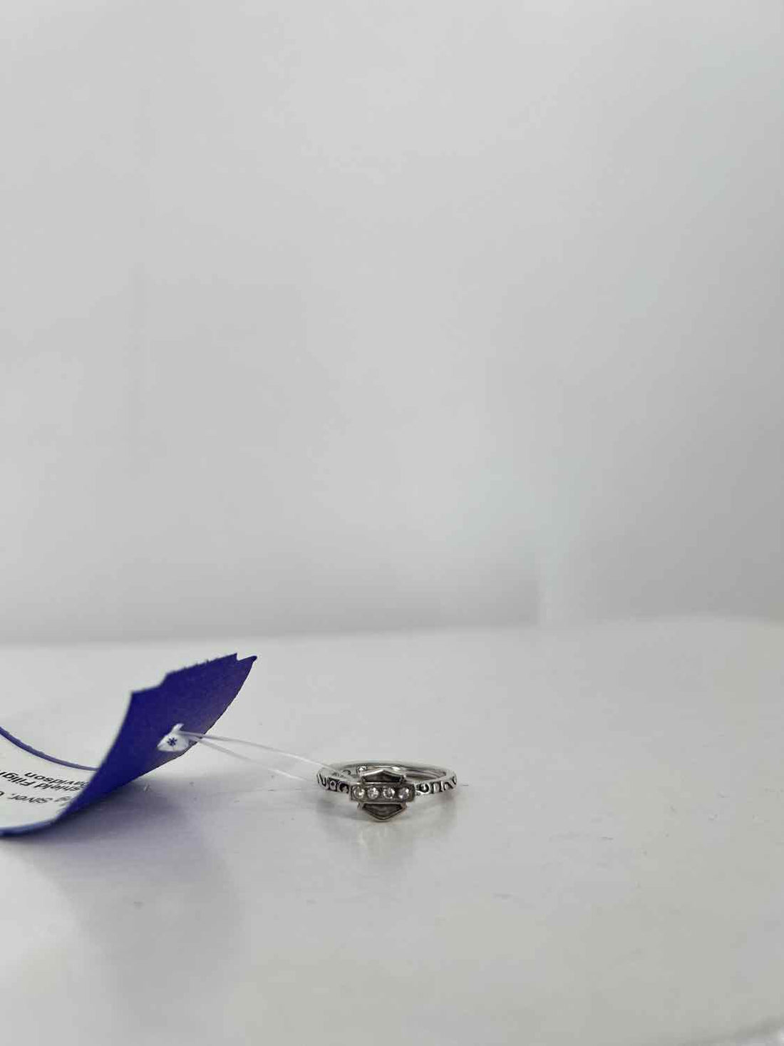 Harley Davidson Size 6 Sterling Silver Cubic Zirconia Ring
