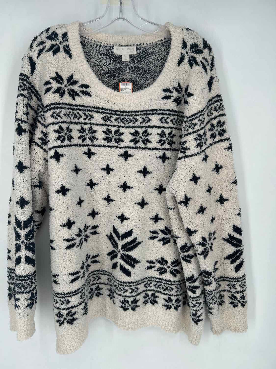 Barefoot Dreams Size 2X White & Navy Sweater
