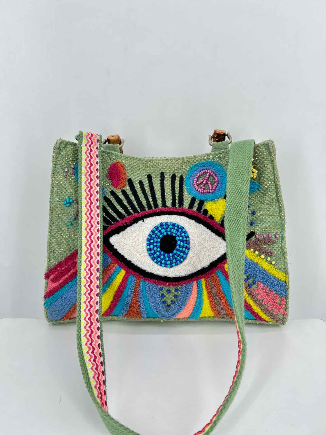 No Brand Name Green Woven Crossbody