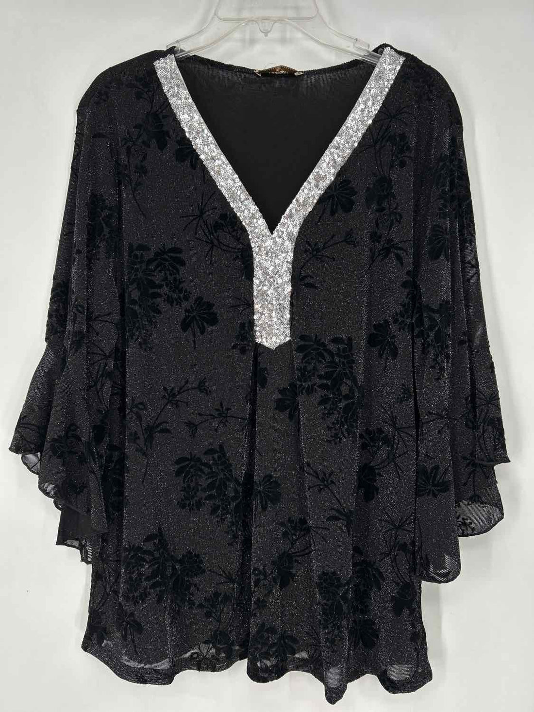 Timeson XL Black & Silver Long Sleeve Holiday