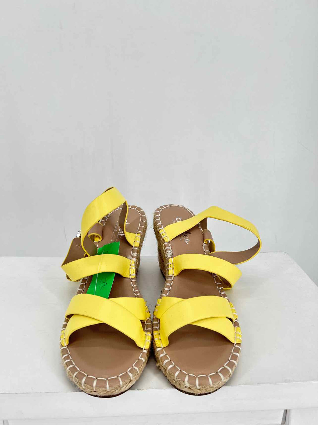 Charles By Charles David Women Size 7 Yellow Espadrilles Wedges