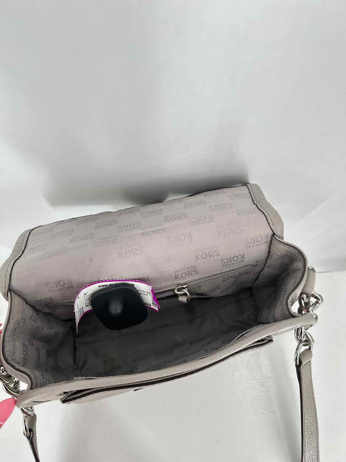 Michael Kors Light Gray Leather Pre Owned Crossbody