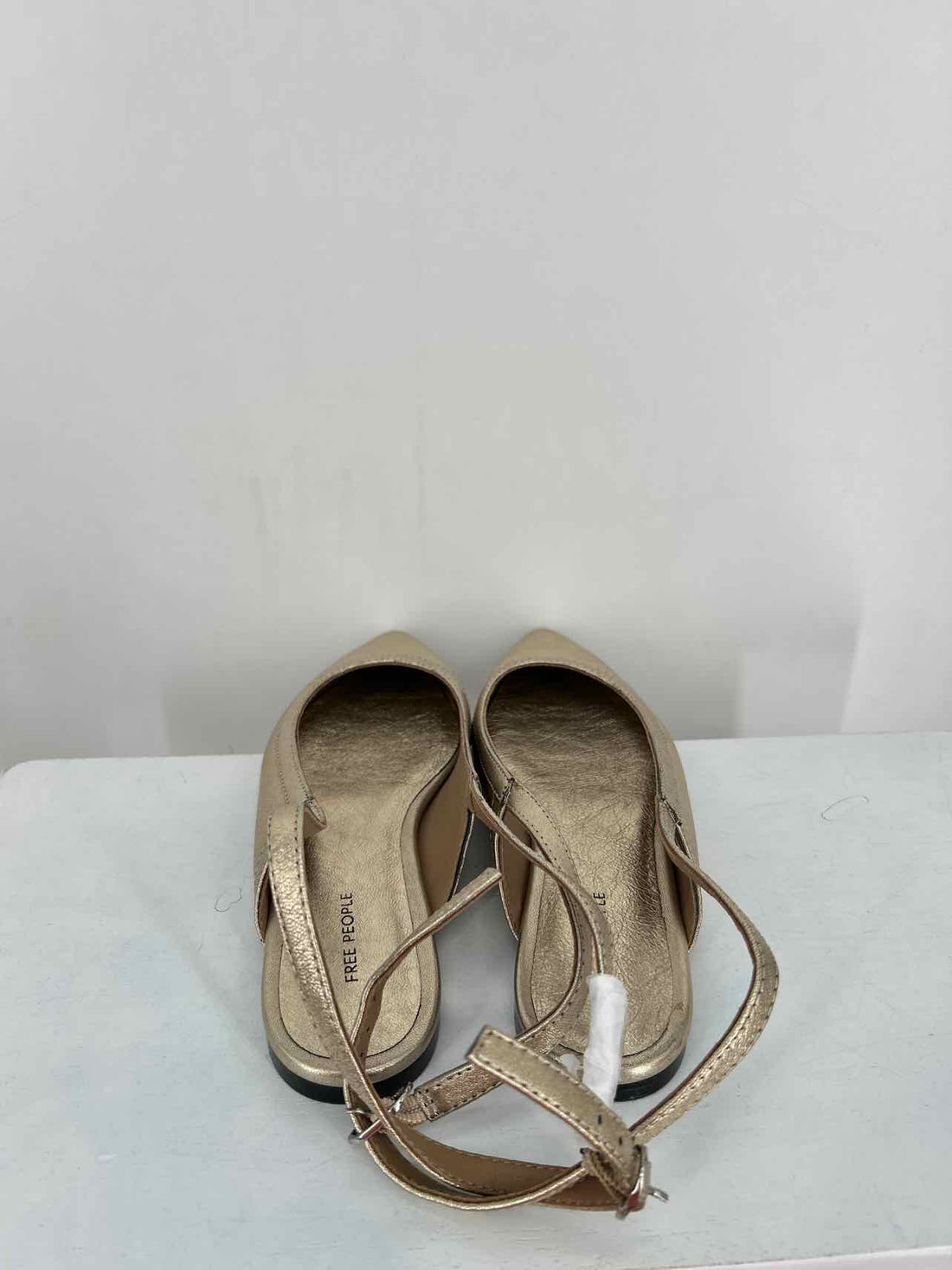 Free People Women Size 6 Gold NWT Genuine Leather Flats