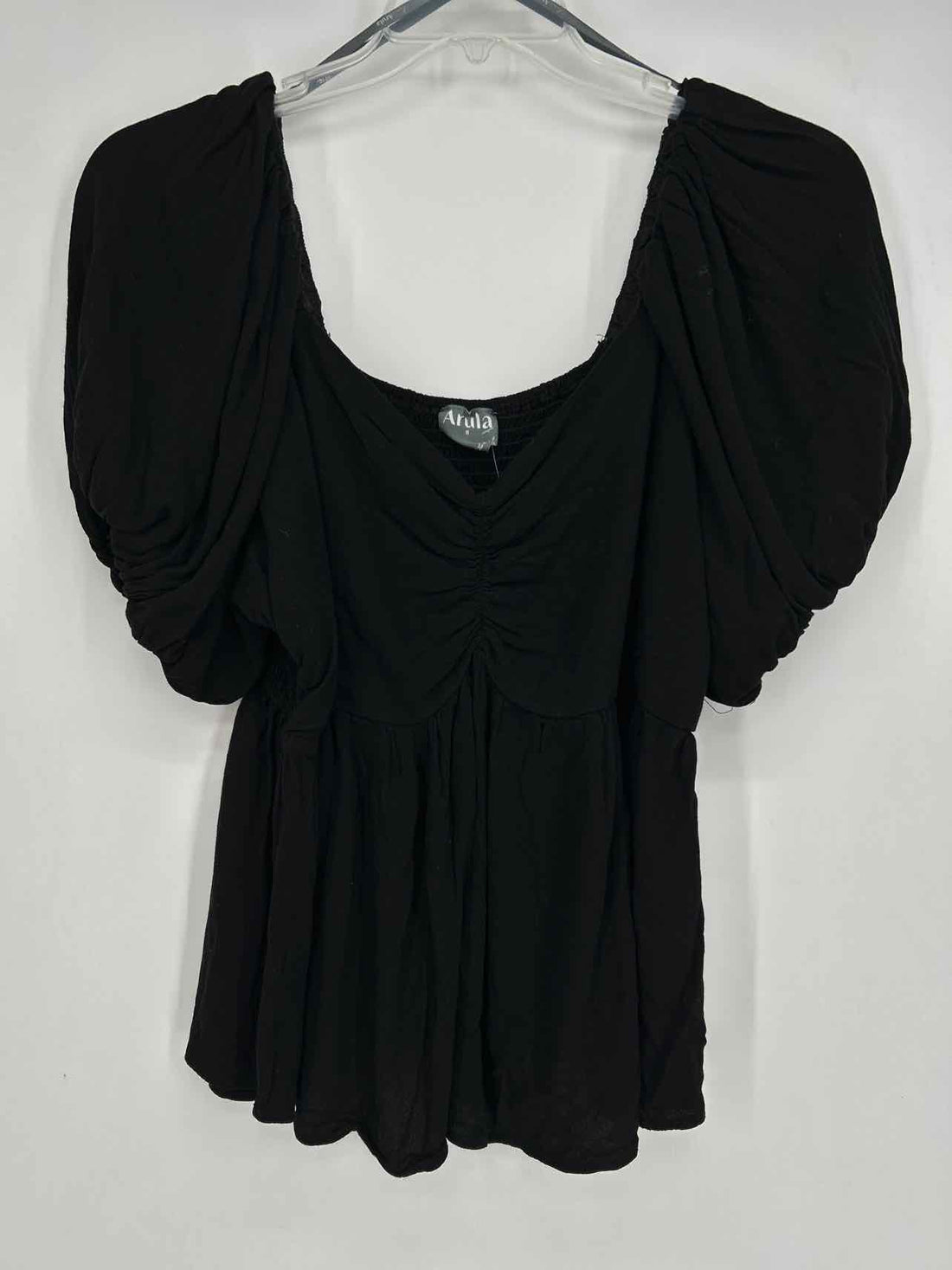 Arula Size B (2X) Black Short Sleeve Top/Blouse