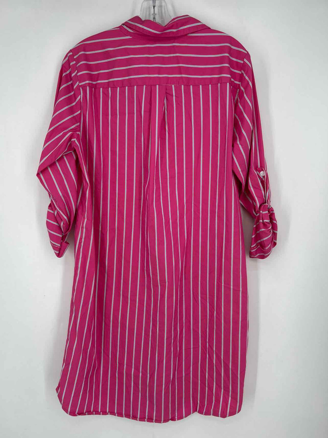 Karen Kane Size M Hot Pink Striped Long Sleeve Dress
