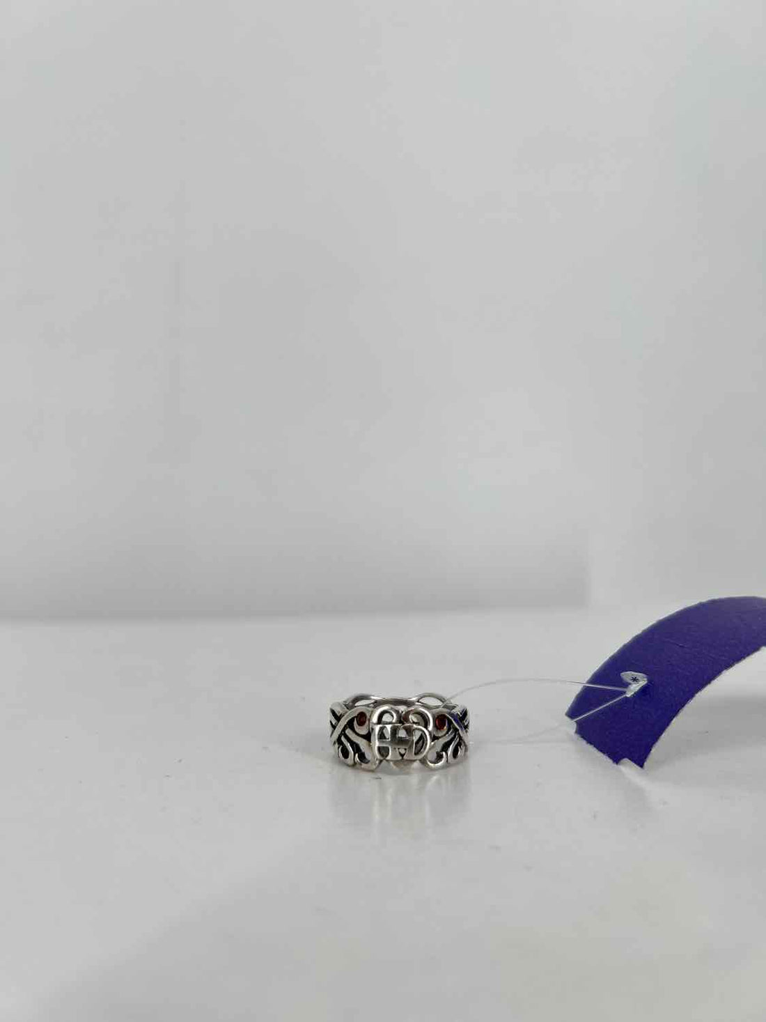 Harley Davidson Size 8 Sterling Silver Red Ring