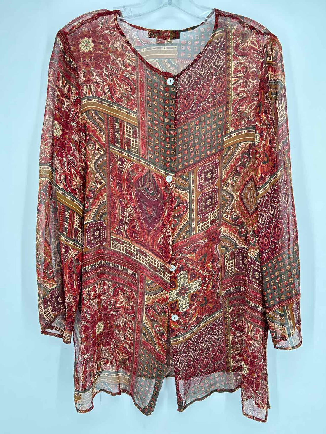 Nira Nira Size L red & beige print Long Sleeve